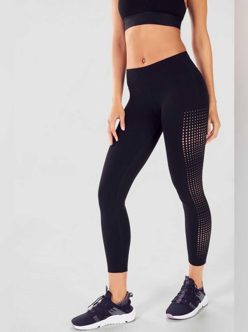 Fabletics Mid-Rise SculptKnit Dot 7/8 Black Women’s Legging Large